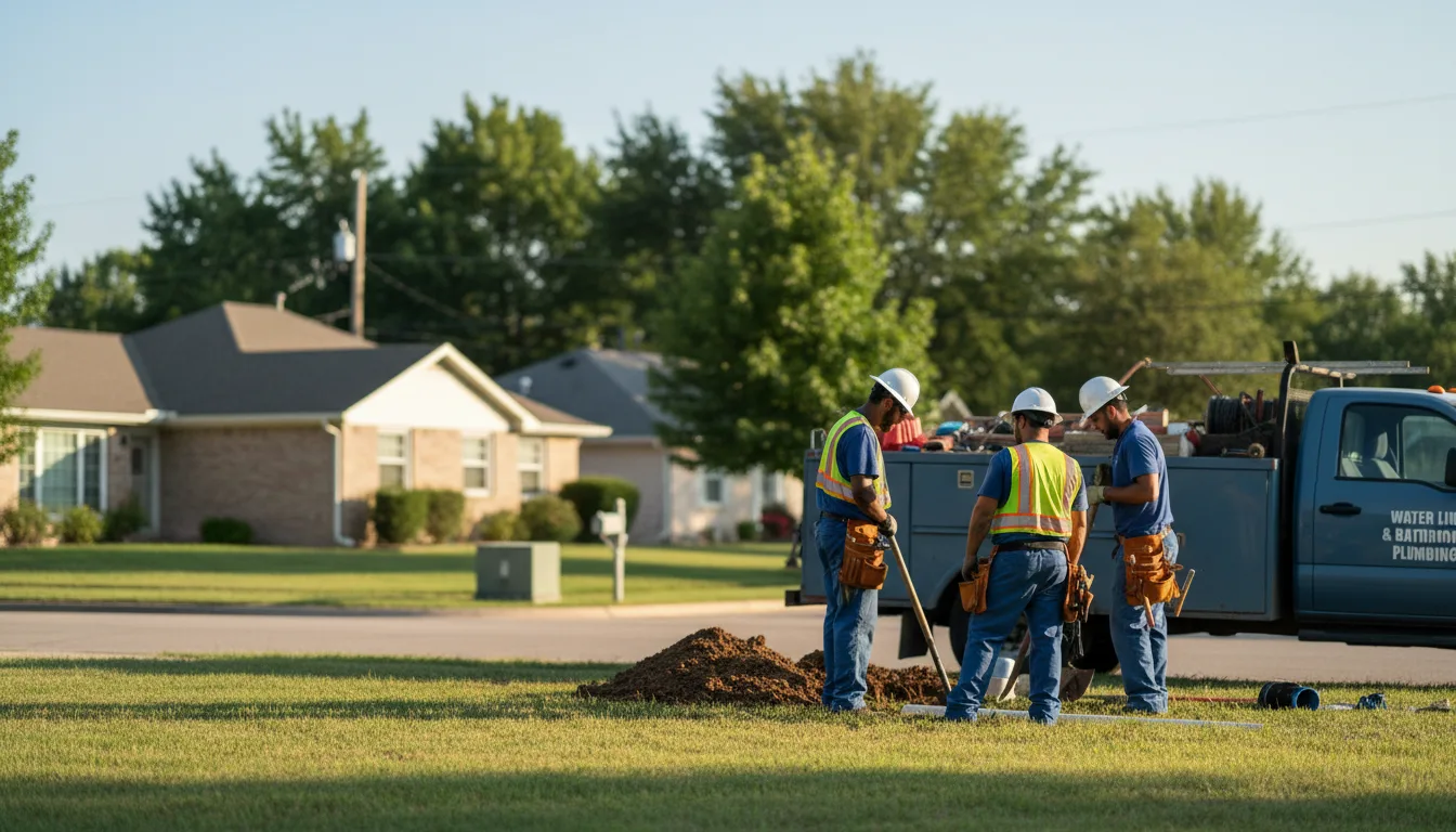 Residential water line and bathroom plumbing service in Dodge, TX